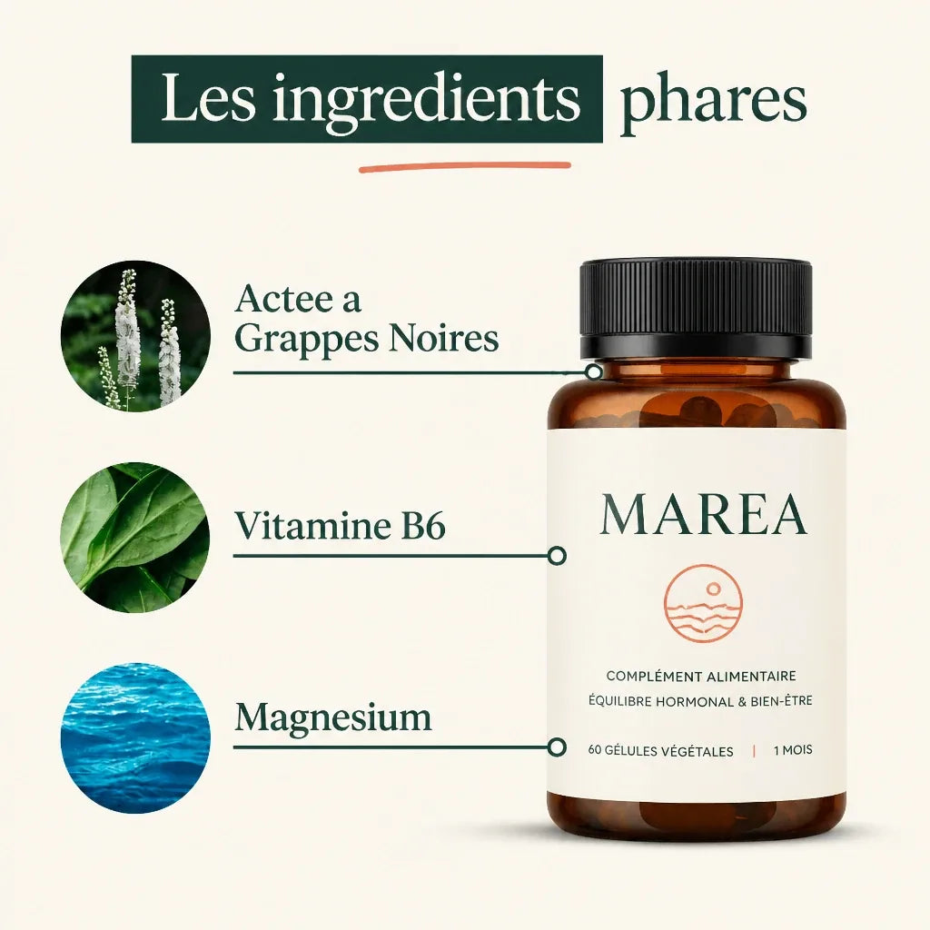 Maréa Confort Articulaire - ingrédients phares (actée à grappes noires, vitamine B6, magnésium)