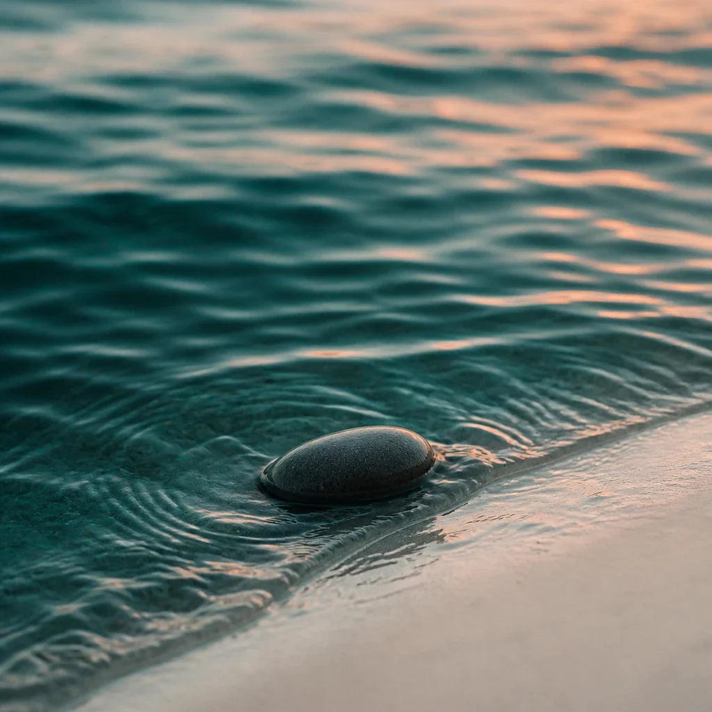 Maréa - eau de mer et galet, symbole d'absorption naturelle